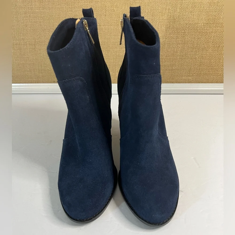 Joie Dalton Bootie Blue Suede Zip Up Ankle Boots Size 38.5 (US 8.5)